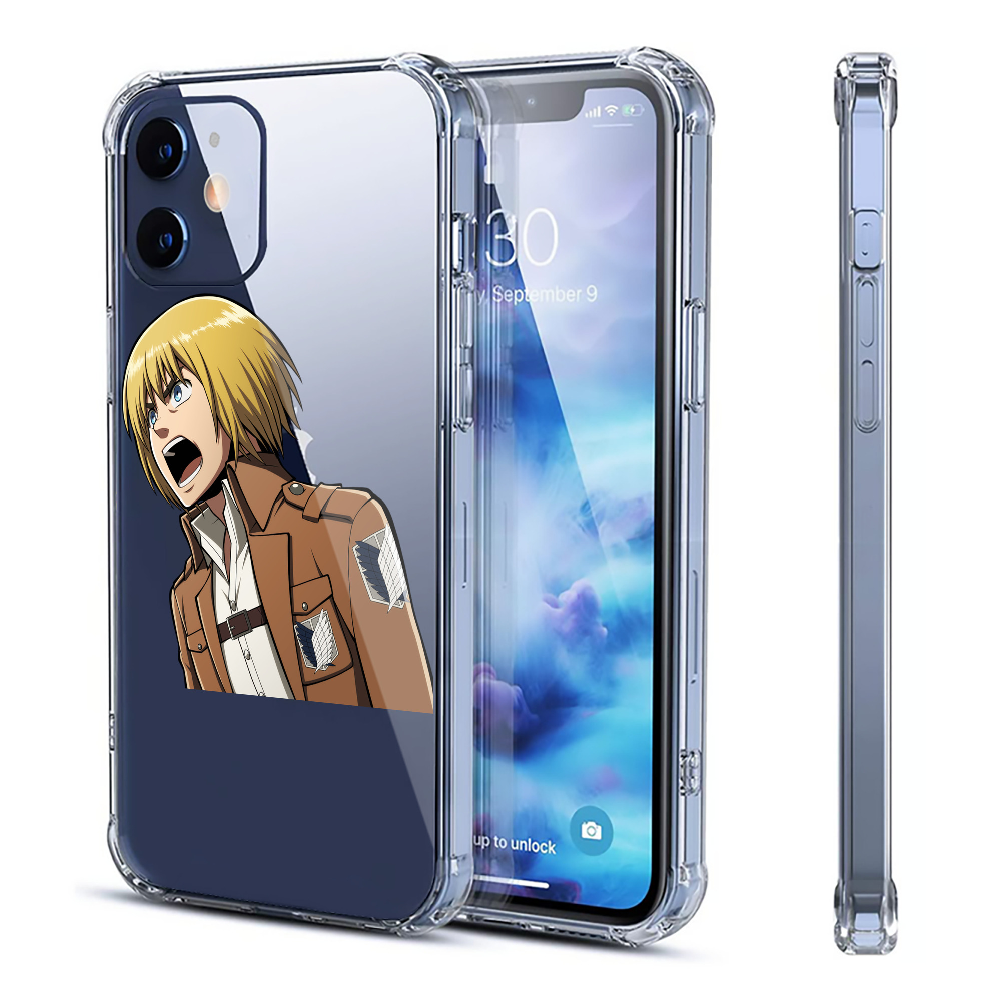（画像用） 進撃の巨人 アルミン·アルレルト Attack on Titan Armin Arlert 【iPhone 12シリーズ対応】透明スマホケース（クリアソフトケース）